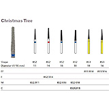 MILTEX Diamond Bur, Christmas Tree (852), Diameter= 18, Medium Grit, Blue Band. MFID: 852/018