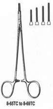 MILTEX RYDER-Type Intracardiac Needle Holder, 7" (176mm), Tungsten Carbide, extra delicate, serrated jaws. MFID: 8-67TC