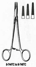 MILTEX MAYO-HEGAR Quick Release Needle Holder, 6-1/4" (160mm), Tungsten Carbide, serrated jaws. MFID: 8-744TC