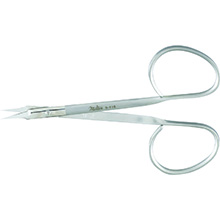 MILTEX Stitch Scissors, Curved, Sharp Pointed Tips, Ribbon Style Handles, 3 2/3". MFID: 9-116