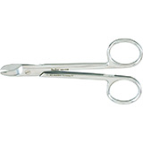 MILTEX Wire Cutting Scissors, 4-3/8" (110mm), curved, one serrated blade. MFID: 9D-134