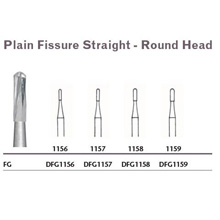MILTEX Tungsten Carbide Bur, Plain Fissure Straight - Round Head, Friction Grip. MFID: DFG1157