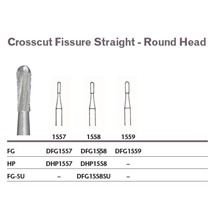 MILTEX Tungsten Carbide Bur, Crosscut Fissure Straight - Round Head, Friction Grip. MFID: DFG1557