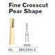 MILTEX Fine Crosscut Bur, Pear Shape, 1931, Friction Grip, 19 mm long. MFID: DFG1931-5