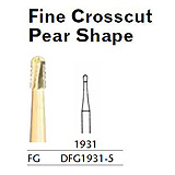 MILTEX Fine Crosscut Bur, Pear Shape, 1931, Friction Grip, 19 mm long. MFID: DFG1931-5