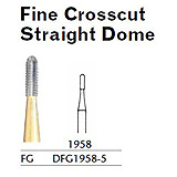 MILTEX Fine Crosscut Bur, Straight Dome, 1958, Friction Grip, 19 mm long. MFID: DFG1958-5