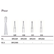 MILTEX Tungsten Carbide Bur, Pear, Friction Grip-Bulk (100/pk). MFID: DFG330-CL