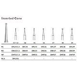 MILTEX Tungsten Carbide Bur, Inverted Cone, Friction Grip (10/pk). MFID: DFG35