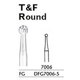 MILTEX Trimming & Finishing Bur, Round, 7006, Friction Grip, 19 mm long. MFID: DFG7006-5