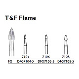 MILTEX Trimming & Finishing Bur, Flame, 7104, Friction Grip, 19 mm long. MFID: DFG7104-5
