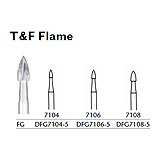 MILTEX Trimming & Finishing Bur, Flame, 7106, Friction Grip, 19 mm long. MFID: DFG7106-5