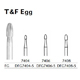 MILTEX Trimming & Finishing Bur, Egg, 7404, Friction Grip, 19 mm long. MFID: DFG7404-5