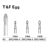 MILTEX Trimming & Finishing Bur, Egg, 7404, Friction Grip, 19 mm long. MFID: DFG7404-5