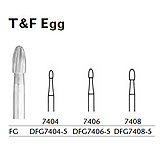 MILTEX Trimming & Finishing Bur, Egg, 7406, Friction Grip, 19 mm long. MFID: DFG7406-5