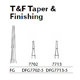 MILTEX Trimming & Finishing Bur, Taper & Finishing, 7702, Friction Grip, 19 mm long. MFID: DFG7702-5