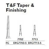 MILTEX Trimming & Finishing Bur, Taper & Finishing, 7702, Friction Grip, 19 mm long. MFID: DFG7702-5