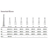 MILTEX Tungsten Carbide Bur, Inverted Cone, Hand Piece, 39, 5/pk. MFID: DHP39