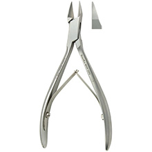 MeisterHand Nail Nipper, 5" (128mm), straight jaws, extra narrow, double spring, stainless. MFID: MH40-226A