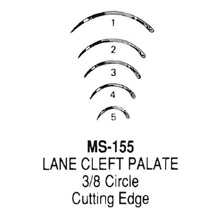 MILTEX Dental Surgical Needle, Size 2, Lane Cleft Palate, 3/8 Circle Cutting Edge. MFID: MS155-2