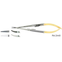 PADGETT Castroviejo Needle Holder, Tungsten Carbide, Curved, Serrated Jaws, Lock, Length= 5-1/2" (140 mm. MFID: PM-2441