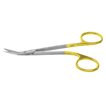 PADGETT Giunta Nasal Scissors, Saber-Back, Tungsten Carbide, Blades & Handles Angled, 1 Serrated Blade, Length= 5" (127 mm). MFID: PM-2943