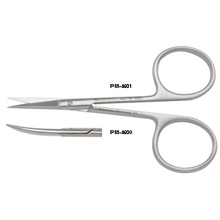 PADGETT Graul Iris Scissors, Curved, Delicate, Sharp, Large Rings, Length= 4" (102 mm). MFID: PM-4930