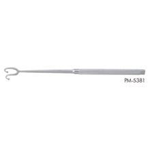 PADGETT Fomon Double Ball End Retractor, 2 Prong, Blunt Ball Ends with Round Knurled Handle, Length= 6-1/4" (159 mm), Width= 13 mm. MFID: PM-5381