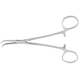 PADGETT Dandy Forceps, 4-3/4" (120mm), Curved Sideways, Cross Serrated Jaws. MFID: PM-7103