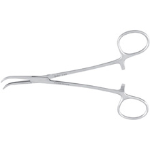 PADGETT Dandy Forceps, 4-3/4" (120mm), Curved Sideways, Cross Serrated Jaws. MFID: PM-7103