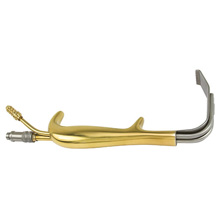 PADGETT TBTS-Style Retractor, Fiber Optic, 90mm x 24mm Blade, with Suction Port, with Teeth. MFID: PM-897FO