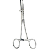 MILTEX VANTAGE US Pattern Tube Occluding Forceps, 6" (151mm), straight with guard, serrated jaws. MFID: V97-585