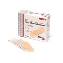 Pro Advantage Sheer Adhesive Bandage, Strips, 1" x 3". MFID: P150135