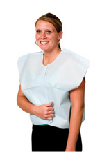 Pro Advantage Exam Cape, Tissue/ Poly/ Tissue, 30" x 21", Blue, Front/ Back Opening. MFID: P750003