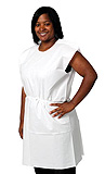 Pro Advantage Exam Gown, Tissue/ Poly/ Tissue, 30" x 42", White, Front/ Back Opening. MFID: P750023