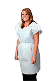Pro Advantage Exam Gown, Tissue/ Poly/ Tissue, 30" x 42", Blue, Front/ Back Opening. MFID: P750033