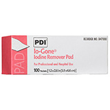 PDI IO-Gone Iodine Remover Pad, 1/pk, 100 pk/bx, 10 bx/cs. MFID: B47000