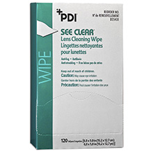 PDI SEE CLEAR Lens Cleaning Wipes, 6" x 5", 120/bx, 12 bx/cs. MFID: D25431