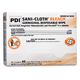 PDI SANI-CLOTH Bleach Germicidal Disposable Wipes, Large, 5" x 7", 40/pk, 10 pk/cs. MFID: H58195