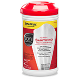 PDI SANI PROFESSIONAL SANI-WIPE No-Rinse Sanitizing Multi-Surface Wipes, 7.75" x 9", 95/canister, 6 can/cs. MFID: P56784
