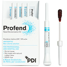 PDI PROFEND Nasal Decolonization Swabstick Kit, 4 swabs/kt, 12 kt/bx, 4 bx/cs. MFID: X12048
