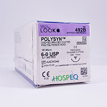 LOOK 6-0 PolySyn Plastic Surgery Suture, Undyed Braided, 18"/45cm, C3, 13mm 3/8 Circle. MFID: 492B