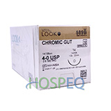 LOOK 4-0 Chromic Gut Dental Suture, 14"/35cm, T4, 22mm 1/2 Circle. MFID: 589B