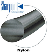 Sharpoint Nylon MicroSuture, Black Nylon, Size: 10-0, 4"/10cm, VRM4, MET Point. MFID: AA-0101