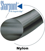Sharpoint Nylon MicroSuture, Black Nylon, Size: 11-0, 4"/10cm, DRM4, MET Point. MFID: AA-0102