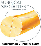 SURGICAL SPECIALTIES Plain Gut Suture, Reverse Cutting, 3-0, 27"/70cm, 19mm, 3/8 Circle. MFID: B822N