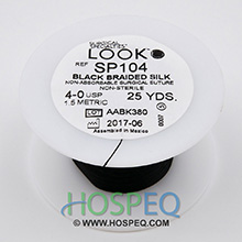 LOOK 4-0 Silk Suture Spool, Black Braid, 25 yd. MFID: SP104