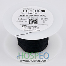 LOOK 3-0 Silk Suture Spool, Black Braid, 25 yd. MFID: SP105