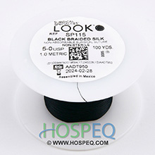 LOOK 5-0 Silk Suture Spool, Black Braid, 100 yd. MFID: SP115