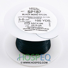 LOOK 3-0 Non-Absorbable Suture Spool, Black Monofilament Nylon, 100 yd. MFID: SP187