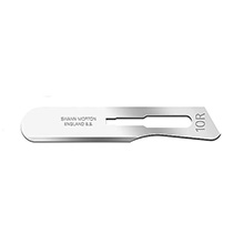 Swann Morton Stainless Steel Blade, Sterile, Size 10R, 100/bx. MFID: 01SM10R